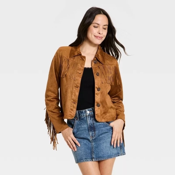 Wild Fable Jackets & Blazers - NWT Women's Faux Suede Fringe Jacket - Wild Fable™ Brown XL